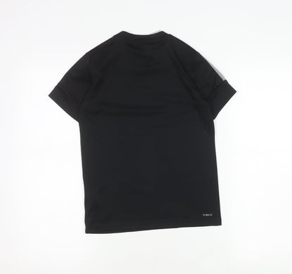 Adidas Boys Black T-Shirt 9-10 Years Gym Jersey Top