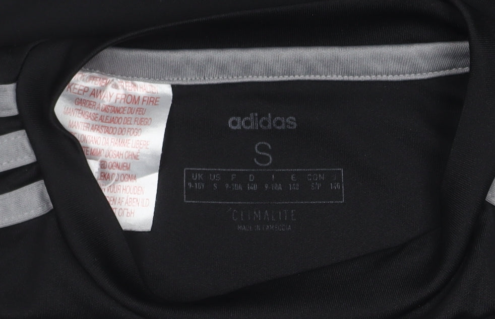 Adidas Boys Black T-Shirt 9-10 Years Gym Jersey Top