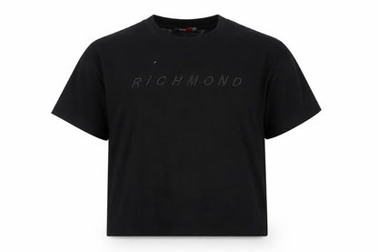 Front view of Richmond Sport Black unisex basic t-shirt, m, short sleeve