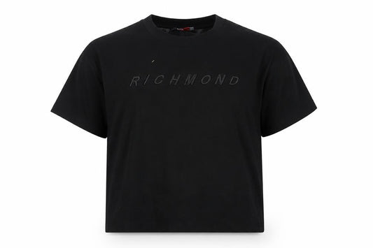 Front view of Richmond Sport Black unisex basic t-shirt, m, short sleeve