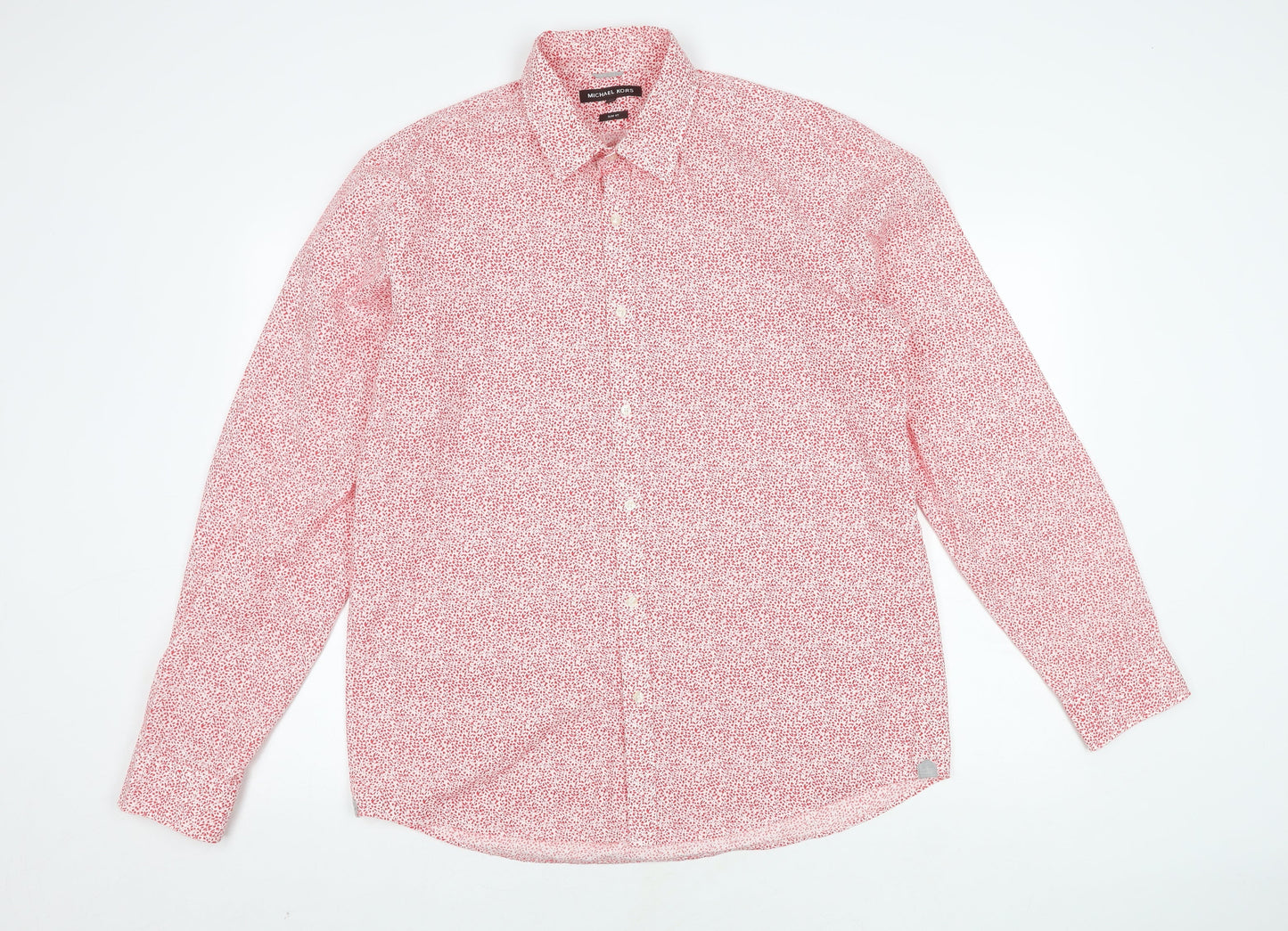 Michael Kors Men's Red Floral Slim Fit Shirt XL