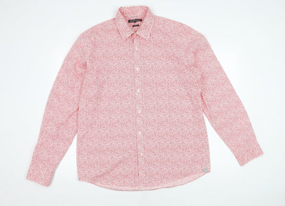 Michael Kors Men's Red Floral Slim Fit Shirt XL