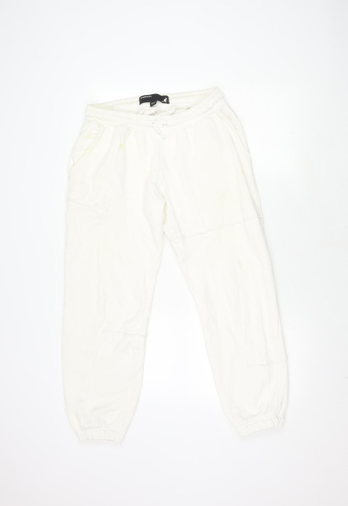 Womens UK Size 10 Kangol  Jogger White Trousers