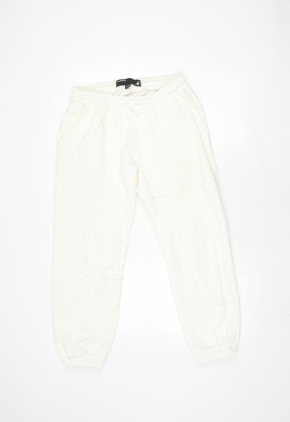 Womens UK Size 10 Kangol  Jogger White Trousers