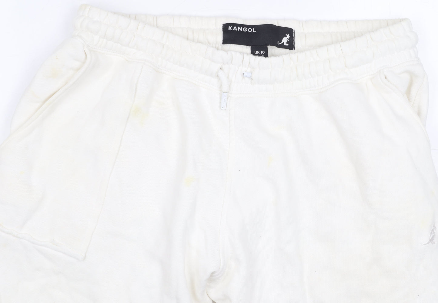 Womens UK Size 10 Kangol  Jogger White Trousers