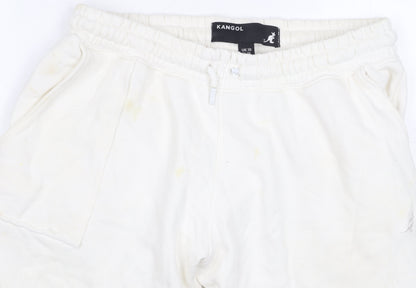 Womens UK Size 10 Kangol  Jogger White Trousers