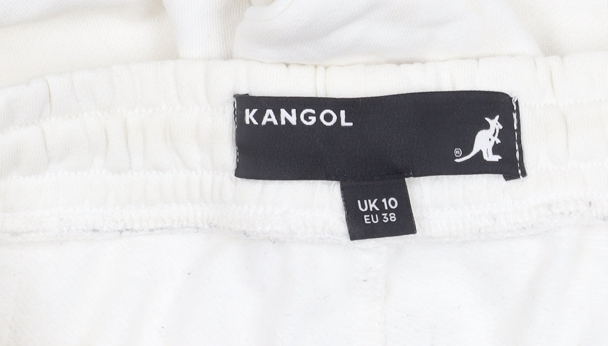 Womens UK Size 10 Kangol  Jogger White Trousers
