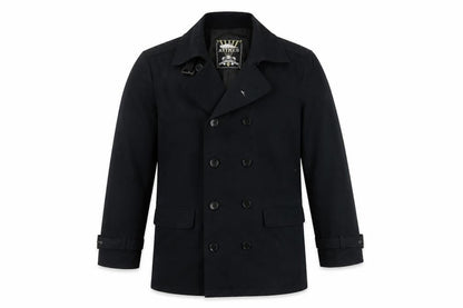 Mens UK Size S Atticus Black Pea Coat