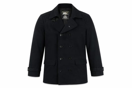 Mens UK Size S Atticus Black Pea Coat