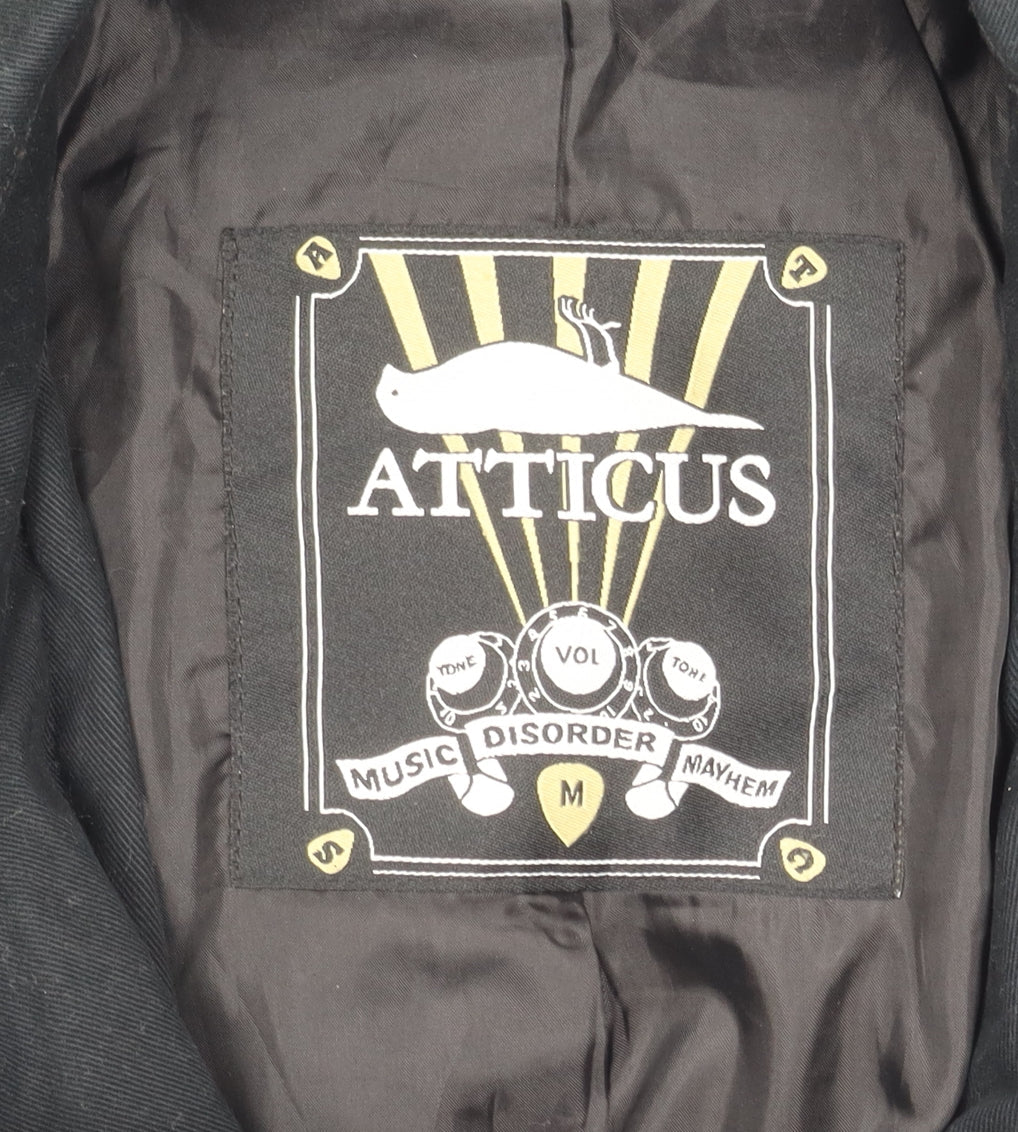 Atticus Men's Black Pea Coat, Size S, Belted Casual