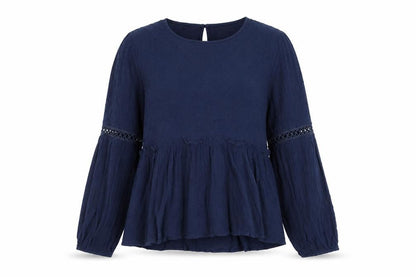 Womens UK Size 14 Apricot Blue  Blouse