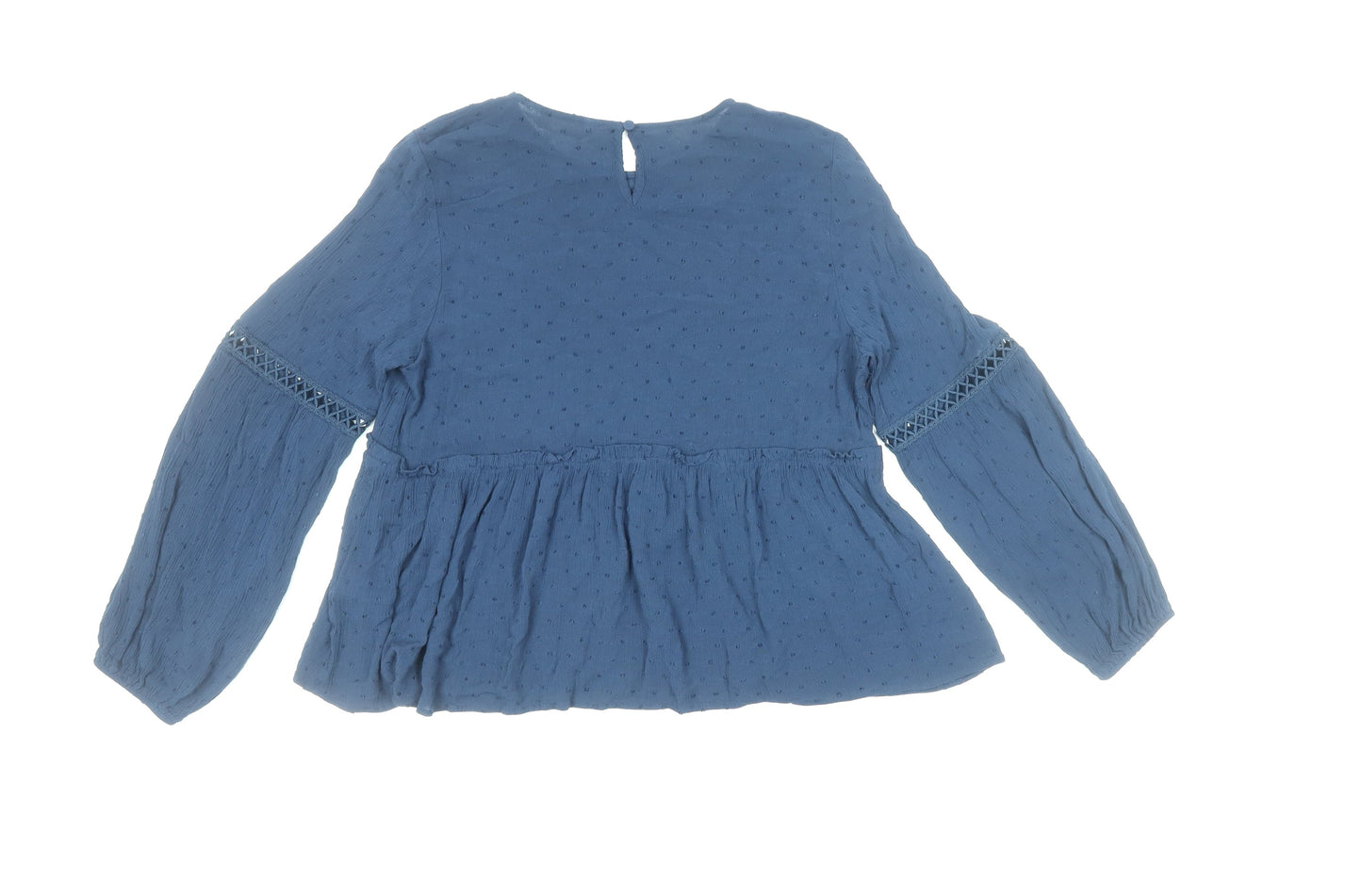 Womens UK Size 14 Apricot Blue  Blouse