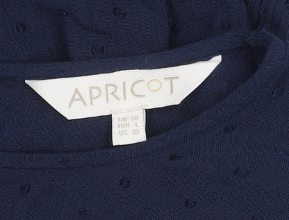 Womens UK Size 14 Apricot Blue  Blouse