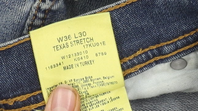 Wrangler Men's Blue 36 Straight Denim Jeans