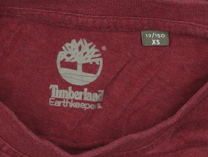 Timberland Boys Red XS T-Shirt, Short Sleeve, Casual, Logo