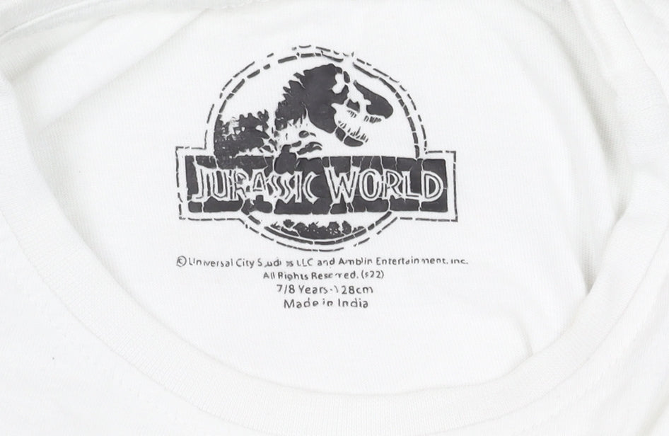 Primark Boys' White Jurassic World T-Shirt 7-8 Years