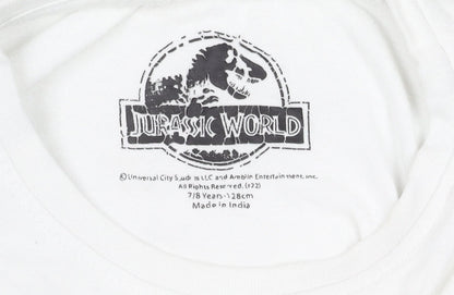 Primark Boys' White Jurassic World T-Shirt 7-8 Years