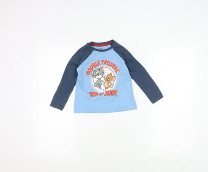 Boys Tom & Jerry Blue Long Sleeve T-Shirt 2-3 Years