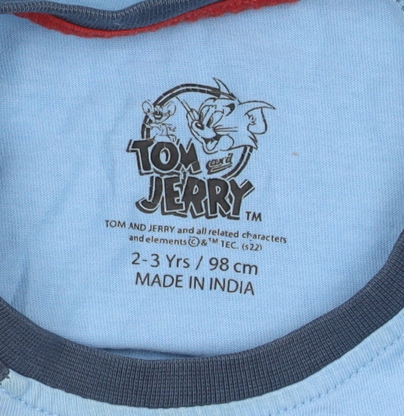 Boys Tom & Jerry Blue Long Sleeve T-Shirt 2-3 Years