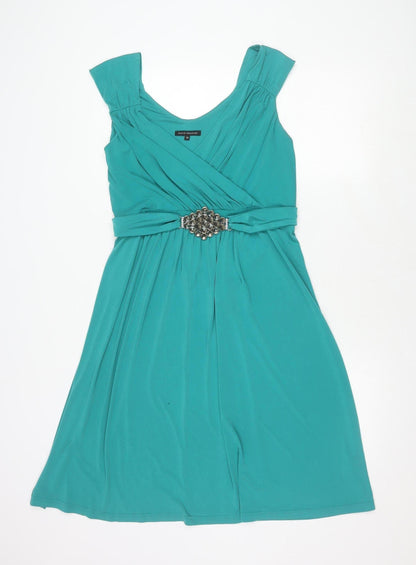 David Emanuel Green A-Line Knee Length Dress