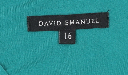 David Emanuel Green A-Line Knee Length Dress