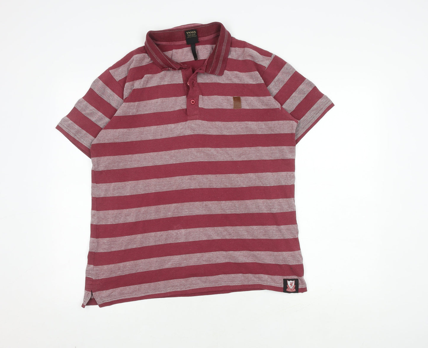 LFC Men's Red Striped Polo Shirt M