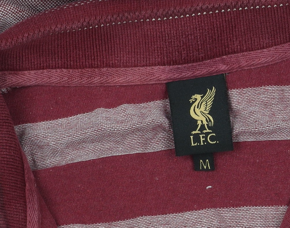 LFC Men's Red Striped Polo Shirt M