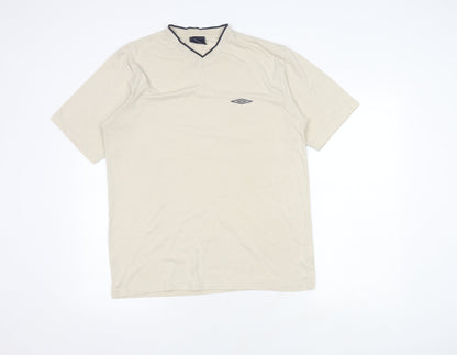 Umbro Beige Unisex Medium V-Neck T-Shirt