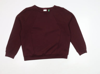 Womens UK Size L United Colors of Benetton Purple Pullover Jumper