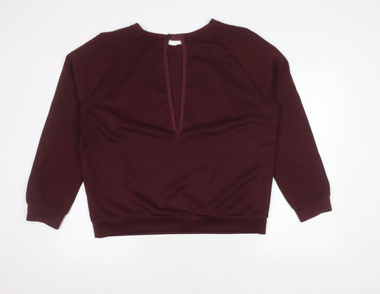 Womens UK Size L United Colors of Benetton Purple Pullover Jumper