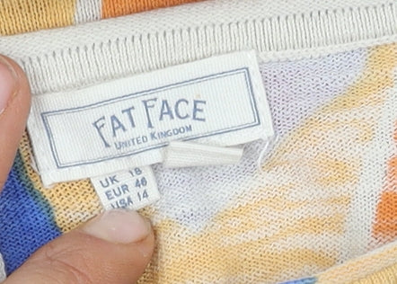 Womens UK Size 18 Fat Face Multicoloured Basic T-Shirt