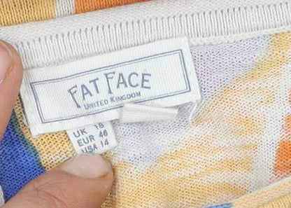 Womens UK Size 18 Fat Face Multicoloured Basic T-Shirt