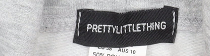 PrettyLittleThing Women's Grey Friends Pullover Hoodie Size S