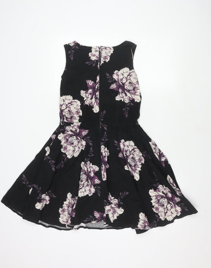Apricot Women's Black Floral Dress UK 10