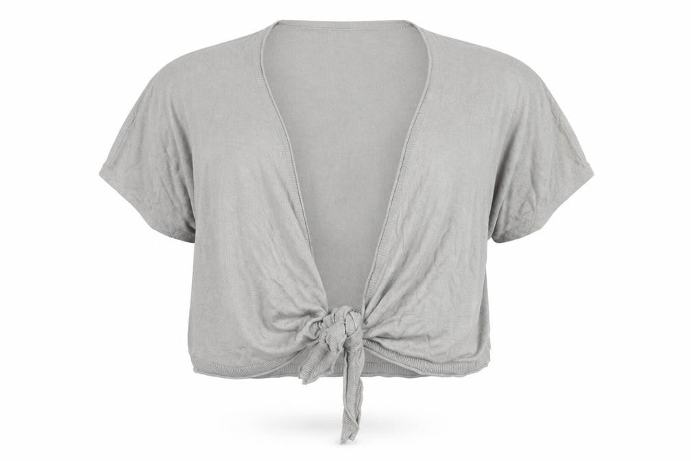 Laura Ashley Women's Grey Shrug, Size 12, Short Sleeve