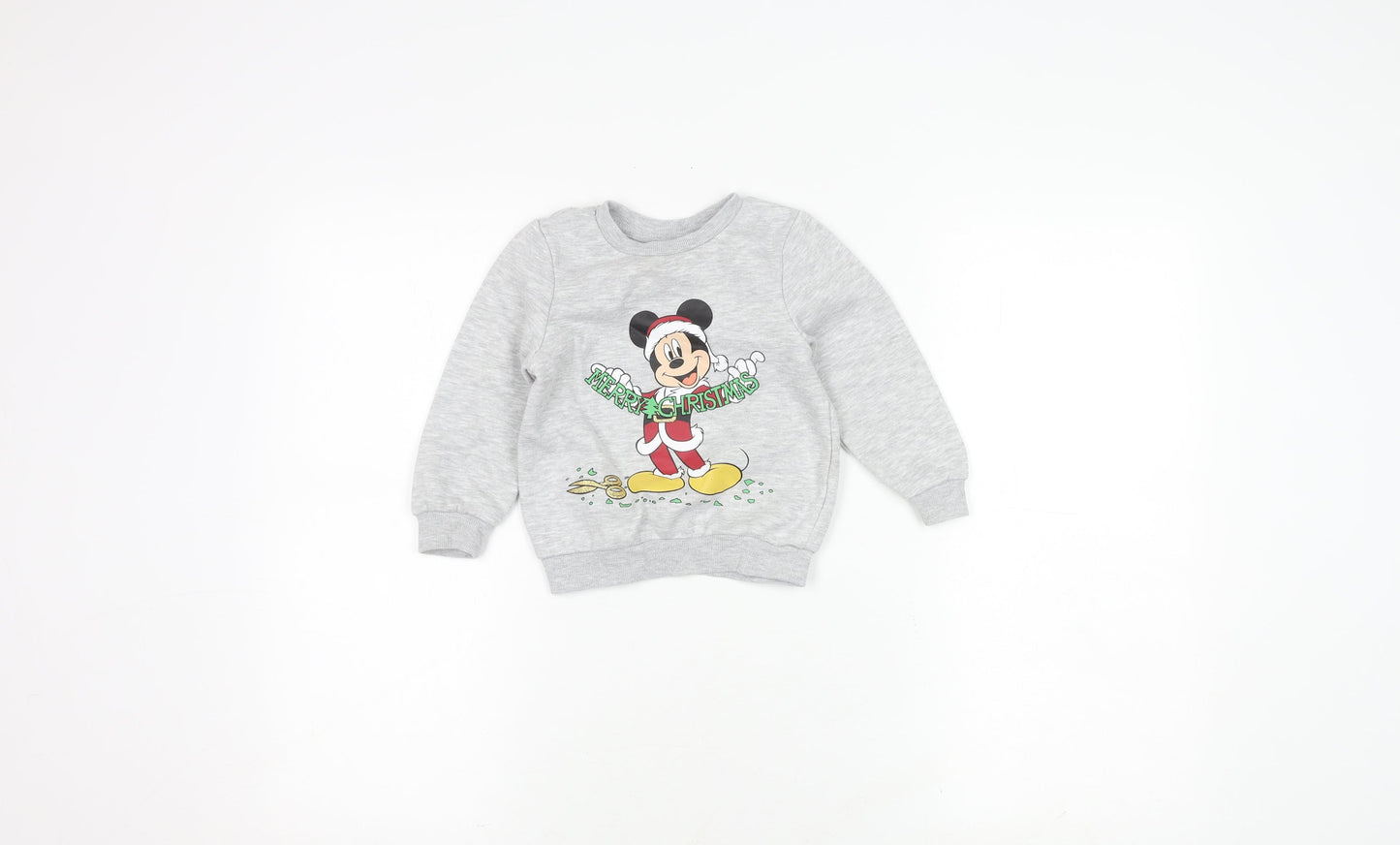 Disney Boys Grey Mickey Mouse Christmas Sweatshirt 8-9 Years