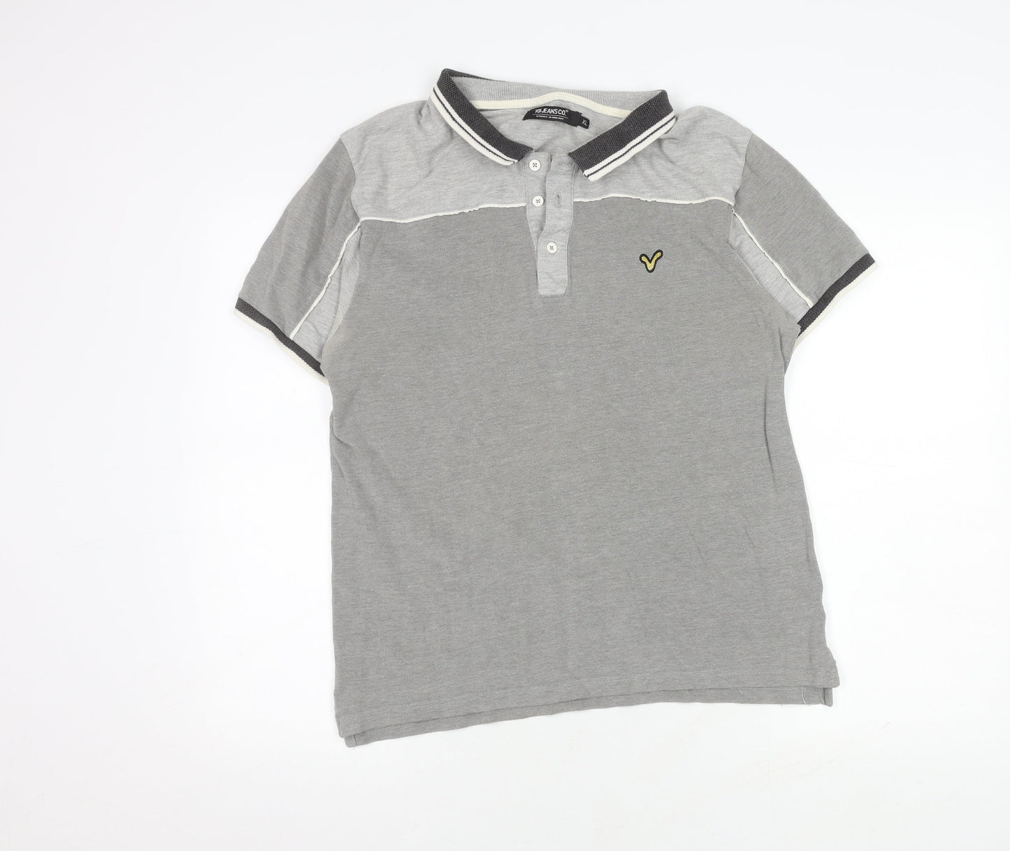 VOI Jeans Co. Men's Grey XL Polo Shirt with Logo Accents