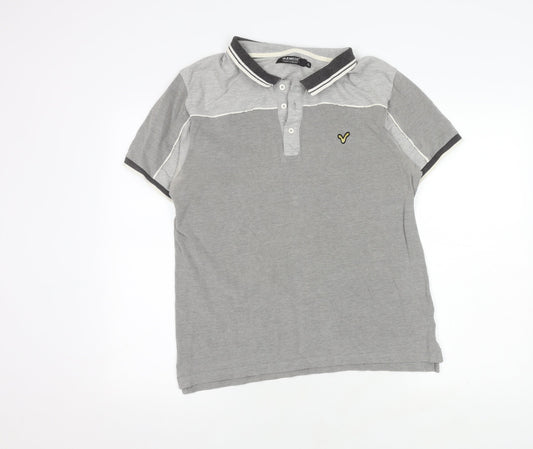 VOI Jeans Co. Men's Grey XL Polo Shirt with Logo Accents