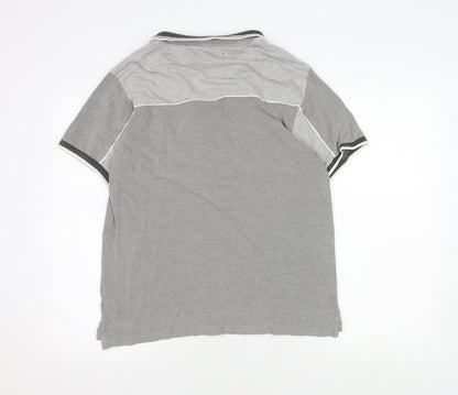 VOI Jeans Co. Men's Grey XL Polo Shirt with Logo Accents