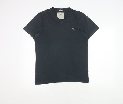 Abercrombie & Fitch Men's Black V-Neck T-Shirt M