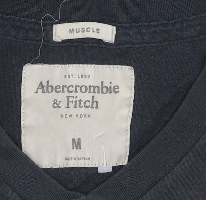 Abercrombie & Fitch Men's Black V-Neck T-Shirt M
