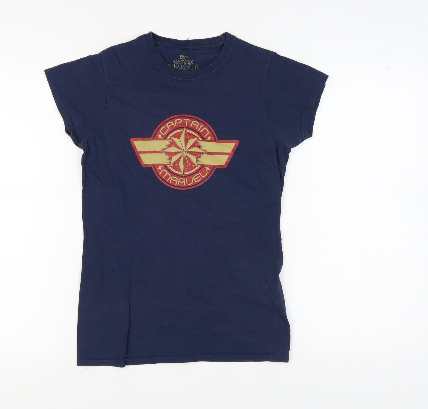 Womens UK Size M Marvel Blue  T-Shirt