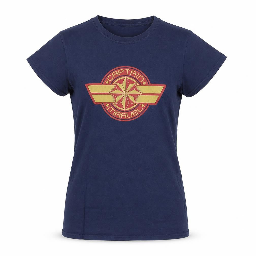 Womens UK Size M Marvel Blue  T-Shirt