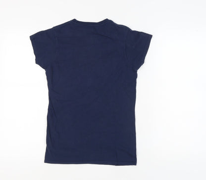 Womens UK Size M Marvel Blue  T-Shirt