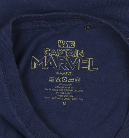 Womens UK Size M Marvel Blue  T-Shirt