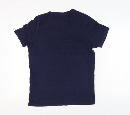 Jack & Jones Men’s Blue Logo T-Shirt, Size L, Crew Neck
