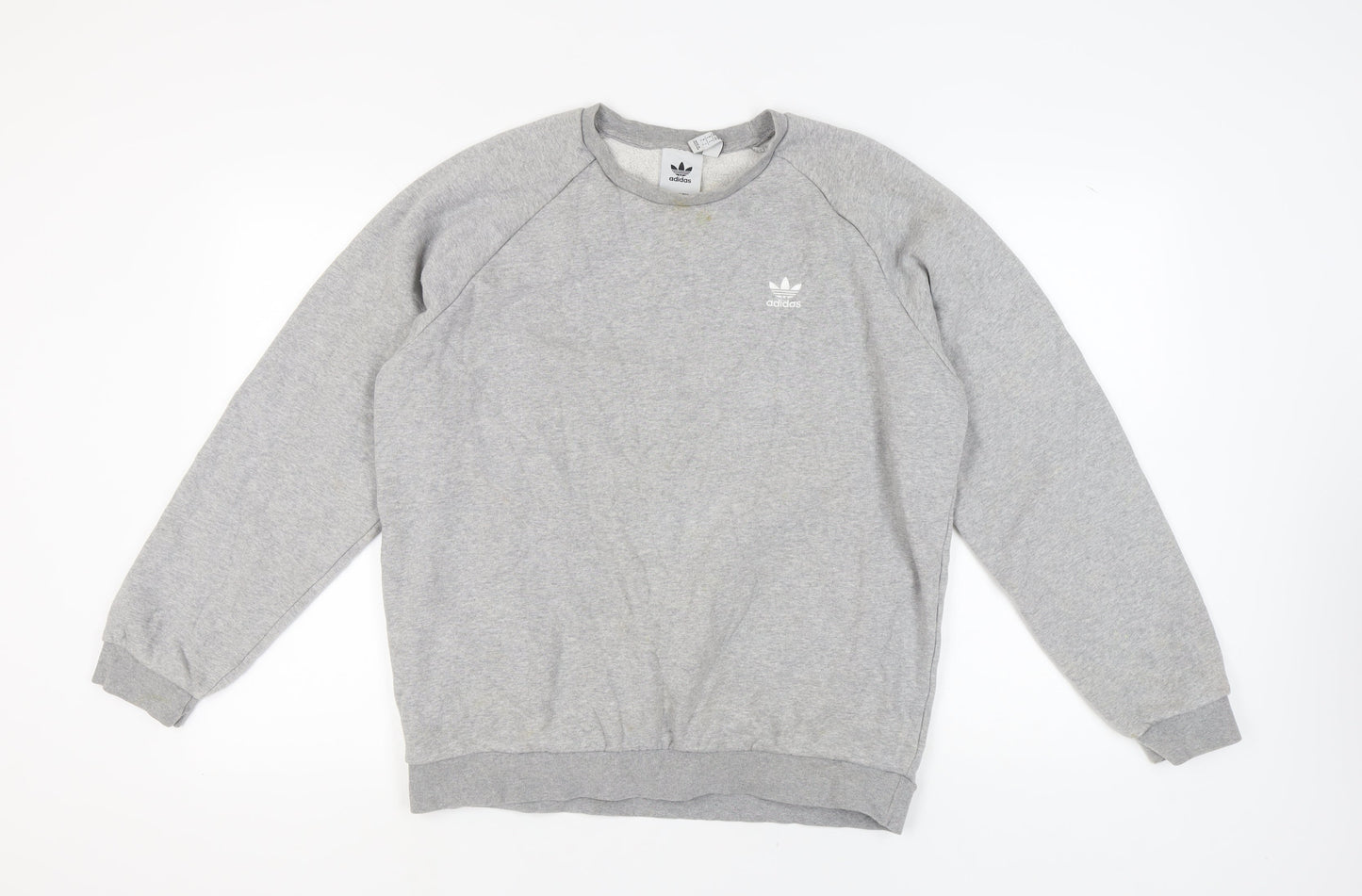 Adidas Unisex Grey Pullover Sweatshirt L Logo Casual