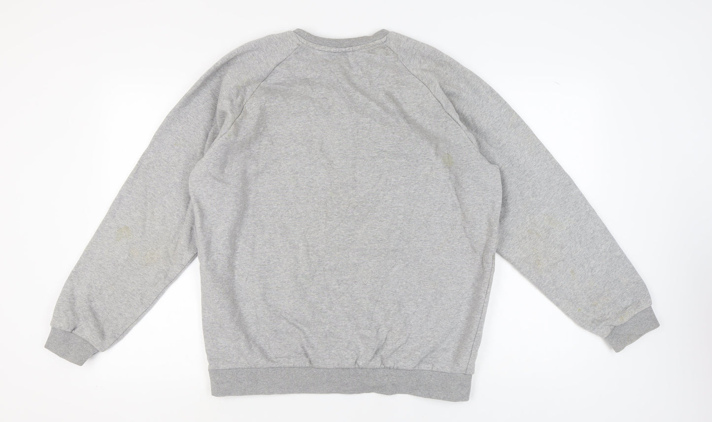 Adidas Unisex Grey Pullover Sweatshirt L Logo Casual