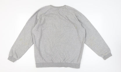 Adidas Unisex Grey Pullover Sweatshirt L Logo Casual