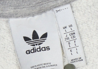 Adidas Unisex Grey Pullover Sweatshirt L Logo Casual